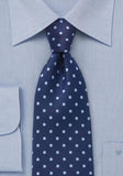Cravată mătase, in albastru închis cu Puncte, pentru Barbati - Cravatepedia