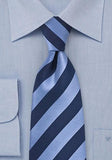 Cravată pentru copii bleumarin structura cu dungi albastru deschis