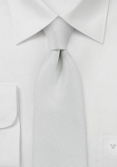 Cravata alba perla verde texturata pastel alb