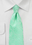 Cravate menta verde tendril modele Paisley
