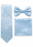 Set Cravata Batista Papion Paisley Albastru Deschis