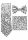 Set Cravata Batista Papion Paisley Agrintiu Gri