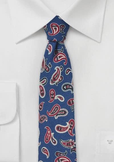 Cravata de lână, pentru Barbati, albastru, rosu si bleumarin Soho - Cravatepedia