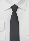 Cravata neagra subtire 6cm, plata, modern, carbune