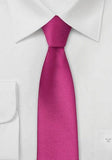 Cravată îngustă uni slim magenta 148X6 cm