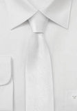 Cravata matase alba eleganta, 148X6 cm - Cravatepedia