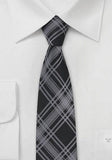 Cravată îngusta gri negru