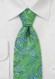 Cravată verde cu model pentru copii