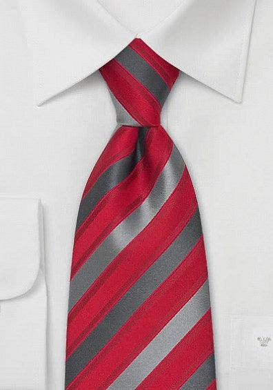 Cravată pentru copii în roșu/gri - Cravatepedia