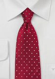 Cravata model buline rosu si alb