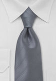 Cravata gri monocrom model cu dungi