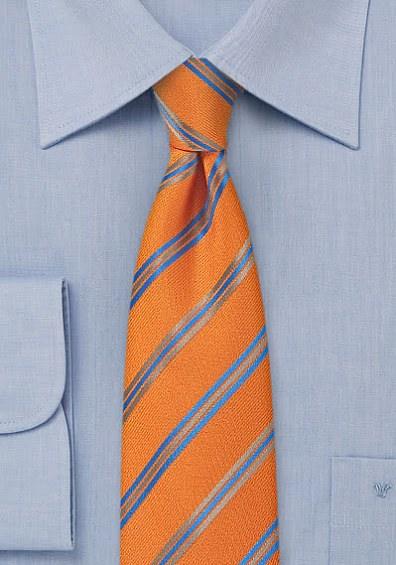 Cravata orange albastru - Cravatepedia
