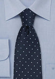 Cravata albastra  cu buline - Cravatepedia