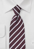 Cravata barbati linii business, rosu vin, alb sidefat - Cravatepedia