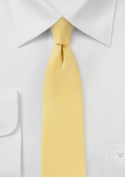 Cravata ingusta de lana galbena pentru Barbati