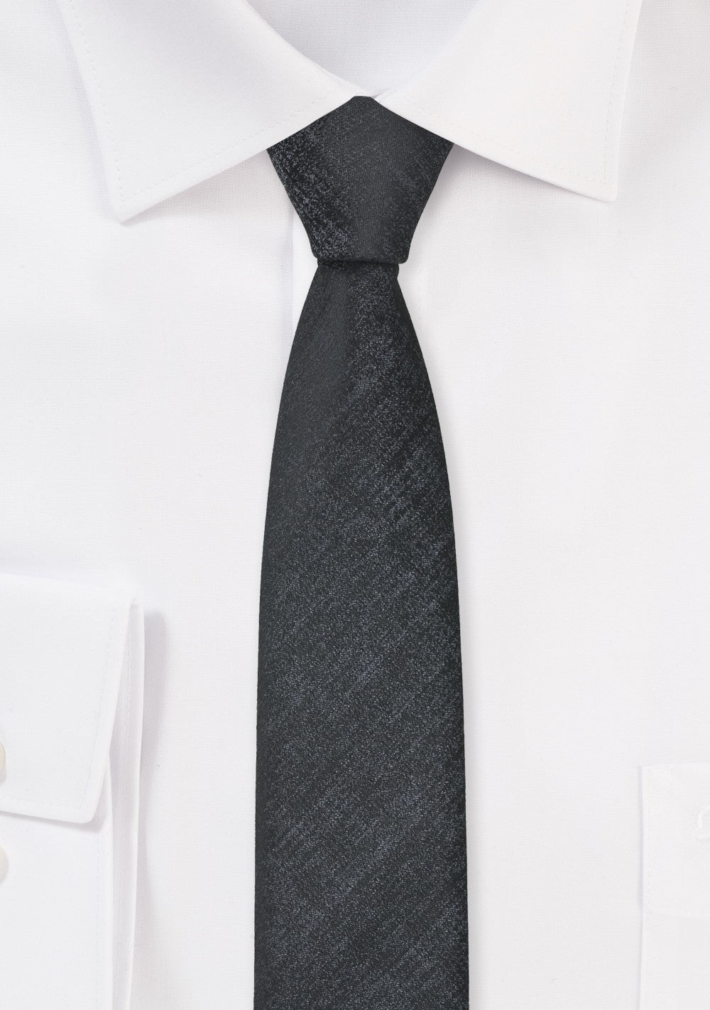 Cravata simpla neagra 6cm, Uber, negru carbune