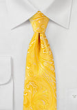 Cravata galbena barbati paisley, 7.5cm