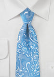 Cravata albastra barbati paisley, 7,5 cm lățime