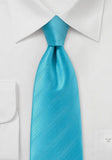 Cravata aqua albastru monocrom model cu dungi