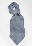 Ascot cravata stil mediteranean albastru mat, ocru--Cravate Online