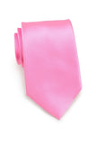 Cravată de afaceri și batistă într-un set - roz