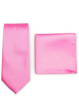 Cravată de afaceri și batistă într-un set - roz