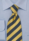 Cravata afaceri bleumarin-galben 160X8.5--Cravate Online