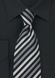 Cravata afaceri cu structura in negru, antracit si gri