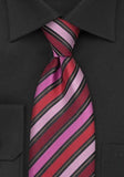 Cravata afaceri dungi roz inchis