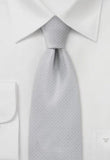 Cravata Alb cu Gri Argintiu--Cravate Online