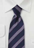 Cravata albastra bleumarin cu dungi mov--Cravate Online