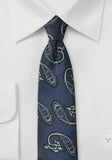 Cravata albastra cu motiv gri