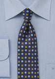 Cravata albastra cu ornamente--Cravate Online
