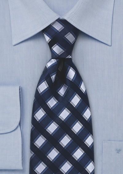Cravata albastra cu patratele--Cravate Online