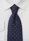 Cravata albastra cu picatele rosii Polka--Cravate Online