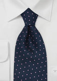 Cravata albastra de absolvire cu picatele roz--Cravate Online