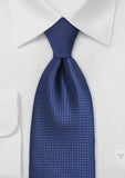 Cravata albastra fin texturata metalizata marime mare--Cravate Online
