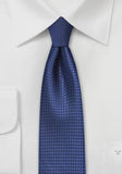 Cravata albastra fin texturata metalizata slim--Cravate Online