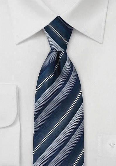 Cravata albastra in dungi culori albe--Cravate Online