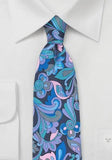 Cravata albastra ultramarin menta roz--Cravate Online
