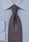 Cravată albastru bleu - cupru, 148 cm