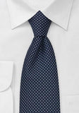 Cravata albastru -bulina alb--Cravate Online