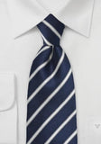 Cravata albastru dungi argintii