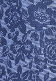 Cravata albastru mat cu flori 148X8.5 cm--Cravate Online