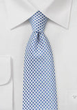 Cravata albastru vafe cu textura, alb mat perlat