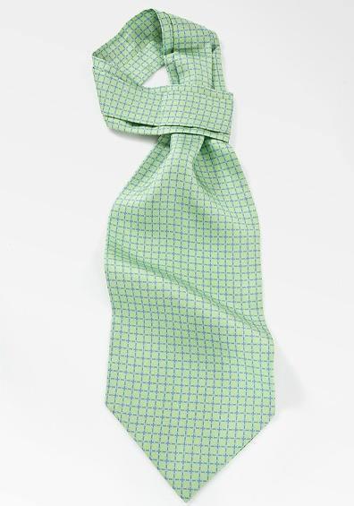Cravata ascot cu suprafata tei flori verzi--Cravate Online