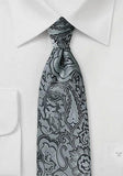 Cravată barbat cu aspect paisley gri--Cravate Online