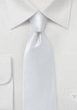 Cravată bărbătească italiană de culoare albă monocromă--Cravate Online