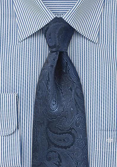 Cravata barbati cu forme albastru inchis-Melodios--Cravate Online