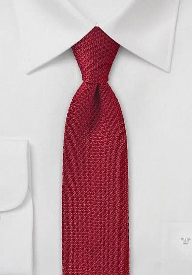 Cravata bărbați de mătase tricotate cireș roșu 148X8.5 cm--Cravate Online